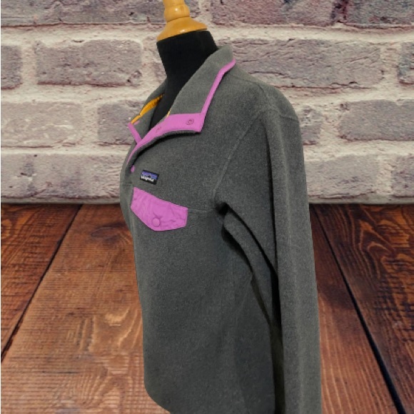 Women’s Patagonia Synchilla Snap-T fleece pullover gray size small - Picture 2 of 7